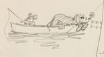 MICKEY MOUSE "FISHIN' AROUND" ORIGINAL UNUSED GAG CONCEPT ART.