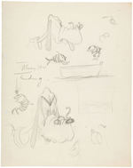 MICKEY MOUSE "FISHIN' AROUND" ORIGINAL UNUSED GAG CONCEPT ART.