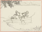 MICKEY MOUSE "FISHIN' AROUND" ORIGINAL UNUSED GAG CONCEPT ART.