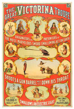 “THE GREAT VICTORINA TROUPE” CIRCUS ACT POSTER.