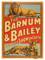 “THE BARNUM & BAILEY GREATEST SHOW ON EARTH” BIG CATS CIRCUS POSTER.