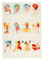 SALESMAN SAMPLES THREE PIN-UP FOLDERS WITH THOMPSON ART/RISQUE CARTOON FOLDER.