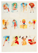 SALESMAN SAMPLES THREE PIN-UP FOLDERS WITH THOMPSON ART/RISQUE CARTOON FOLDER.