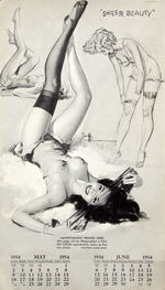 "KNUTE O. MUNSON FAMOUS ARTISTS' MODELS" SALESMAN SAMPLE PIN-UP CALENDAR"