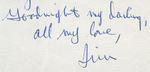 "GUNSMOKE" STAR JAMES ARNESS GROUP OF FIVE SIGNED HANDWRITTEN LOVE LETTERS/POEM/WEDDING INVITATION.