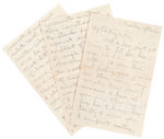 "GUNSMOKE" STAR JAMES ARNESS GROUP OF FIVE SIGNED HANDWRITTEN LOVE LETTERS/POEM/WEDDING INVITATION.