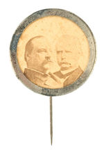 CLEVELAND AND STEVENSON 1892 REAL PHOTO JUGATE STICKPIN.