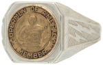 "SUPERMEN OF AMERICA/MEMBER" RARE EARLY CONTEST PRIZE RING.