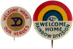 WORLD WAR I "WELCOME HOME" EIGHT BUTTONS AND LARGE CELLO FLIP.