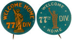 WORLD WAR I "WELCOME HOME" EIGHT BUTTONS AND LARGE CELLO FLIP.