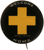 WORLD WAR I "WELCOME HOME" EIGHT BUTTONS AND LARGE CELLO FLIP.