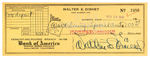 WALT DISNEY SIGNED CHECK AND DOCUMENT.