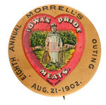 MORRELL'S MEATS LARGE AND RARE 1902 COMPANY OUTING BUTTON.