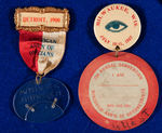 OPTICIANS AND OPTOMETRISTS PAIR OF RARE 1900 AND 1907 CONVENTION BADGES.