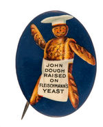 CHOICE COLORFUL OVAL SHOWING FLEISCHMANN'S BREAD LOAF MAN.