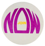 CARTOON BUTTON PORTRAYING ANTI-FEMINIST G.O.P. POLICIES PLUS "NOW" BUTTON BOTH C. 1982.