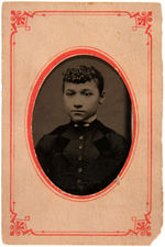 TINTYPE TRIO WITH PAIR FEATURING YOUNG BLACK CHILDREN.