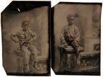 TINTYPE TRIO WITH PAIR FEATURING YOUNG BLACK CHILDREN.