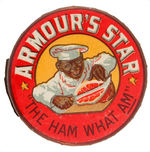 "ARMOUR'S STAR' THE HAM WHAT AM'" BLACK CHEF CARVING MEAT CLICKER.