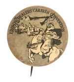 "EDISON DEALERS CARAVAN CONVENTION" BUTTON DISPLAYING ARABS, PYRAMIDS, HORSE AND CAMELS.