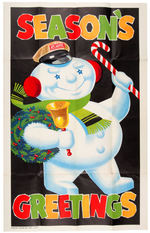 ATLANTIC GASOLINE “SEASON’S GREETINGS” POSTER WITH SNOWMAN.