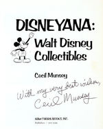 "DISNEYANA:  WALT DISNEY COLLECTIBLES BY CECIL MUNSEY" SIGNED BOOK.