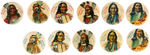 FAMOUS NATIVE AMERICANS 11 OF 12 BUTTONS IN c.1898 SET.