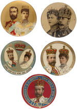 ENGLISH ROYALTY GROUP OF FIVE BUTTONS c.1910.
