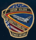 SPACE SHUTTLE  STS-61-C PATCH & FLAG FLOWN ABOARD SHUTTLE FRAMED DISPLAY WITH ASTRONAUT SIGNATURE.