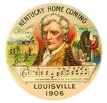 OUTSTANDING KENTUCKY BUTTON PICTURING DANIEL BOONE.