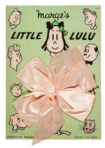 “MARGE’S LITTLE LULU” HAIR BOW ON CARD, BOXED VINYL FIGURE AND ADVENTURE GAME LOT.