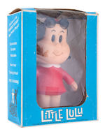 “MARGE’S LITTLE LULU” HAIR BOW ON CARD, BOXED VINYL FIGURE AND ADVENTURE GAME LOT.