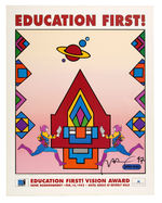 PETER MAX SIGNED "EDUCATION FIRST" POSTER.