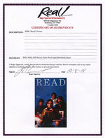 R.E.M. BAND-SIGNED "READ" LIBRARY POSTER.