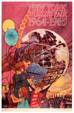 "NEW YORK WORLD'S FAIR 1964-1965" LINEN MOUNTED POSTER BY BOB PEAK.