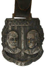 “HARDING & COOLIDGE 1920” HIGH RELIEF JUGATE WATCH FOB.