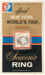 NEW YORK WORLD'S FAIR 1964-65 SOUVENIR RING CARDED EXAMPLE.