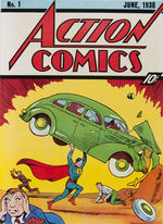 “FAMOUS 1ST EDITION ACTION COMICS #1” AND DC PRESIDENT SOL HARRISON SIGNED ITEMS.