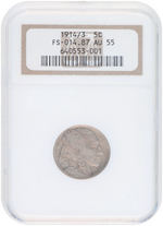 5C BUFFALO NICKEL 1914/3 NGC FS-014.87 AU55.