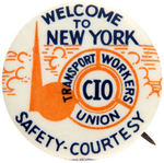 RARE LABOR UNION BUTTON FOR NEW YORK WORLD'S FAIR.