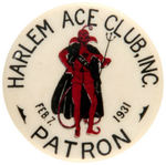 OUTSTANDING DEVIL BUTTON ISSUED BY "HARLEM ACE CLUB, INC. 1931."