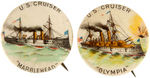 THREE SCARCE BUTTONS FROM THE 1898 WARSHIP SET.
