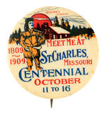 "ST. CHARLES MISSOURI" 1909 EVENT INCLUDING "BOONE'S CABIN" ILLUSTRATION.