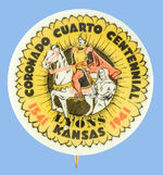 BUTTON COMMEMORATES SPANISH EXPLORER CORONADO 400TH ANNIVERSARY OF KANSAS VISIT/POTTER COLLECTION.