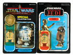 "STAR WARS" R2-D2 CARDED ACTION FIGURE PAIR.