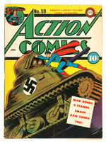 CLASSIC SUPERMAN COVER "ACTION COMICS" #59 COMIC BOOK.