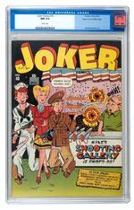 JOKER COMICS #10 AUG. 1943 CGC 9.4 WHITE PAGES EDGAR CHURCH MILE HIGH COPY.