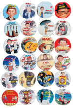 ALFRED E. NEUMAN - MAD MAGAZINE COMPLETE BUTTON SET.