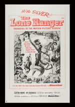 "THE LONE RANGER" FIRST CLAYTON MOORE ONE-SHEET, LINEN-MOUNTED MOVIE POSTER.