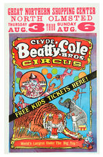 CLYDE BEATTY-COLE BROS. CIRCUS POSTER TRIO.